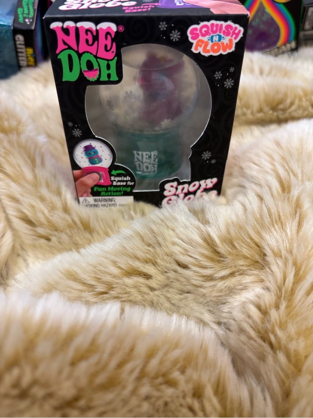 Squish n Flow Snow Globe - RARE TEAL BASE - Rudy the Reihdoh